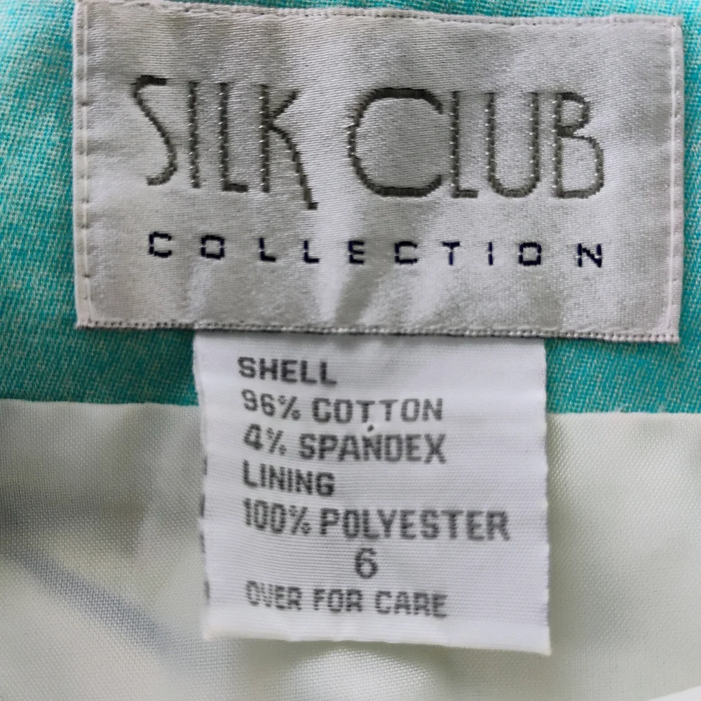 Silk Club Collection Cityscape Pencil Skirt in Turquoise Sz 6 - Picture 2 of 6